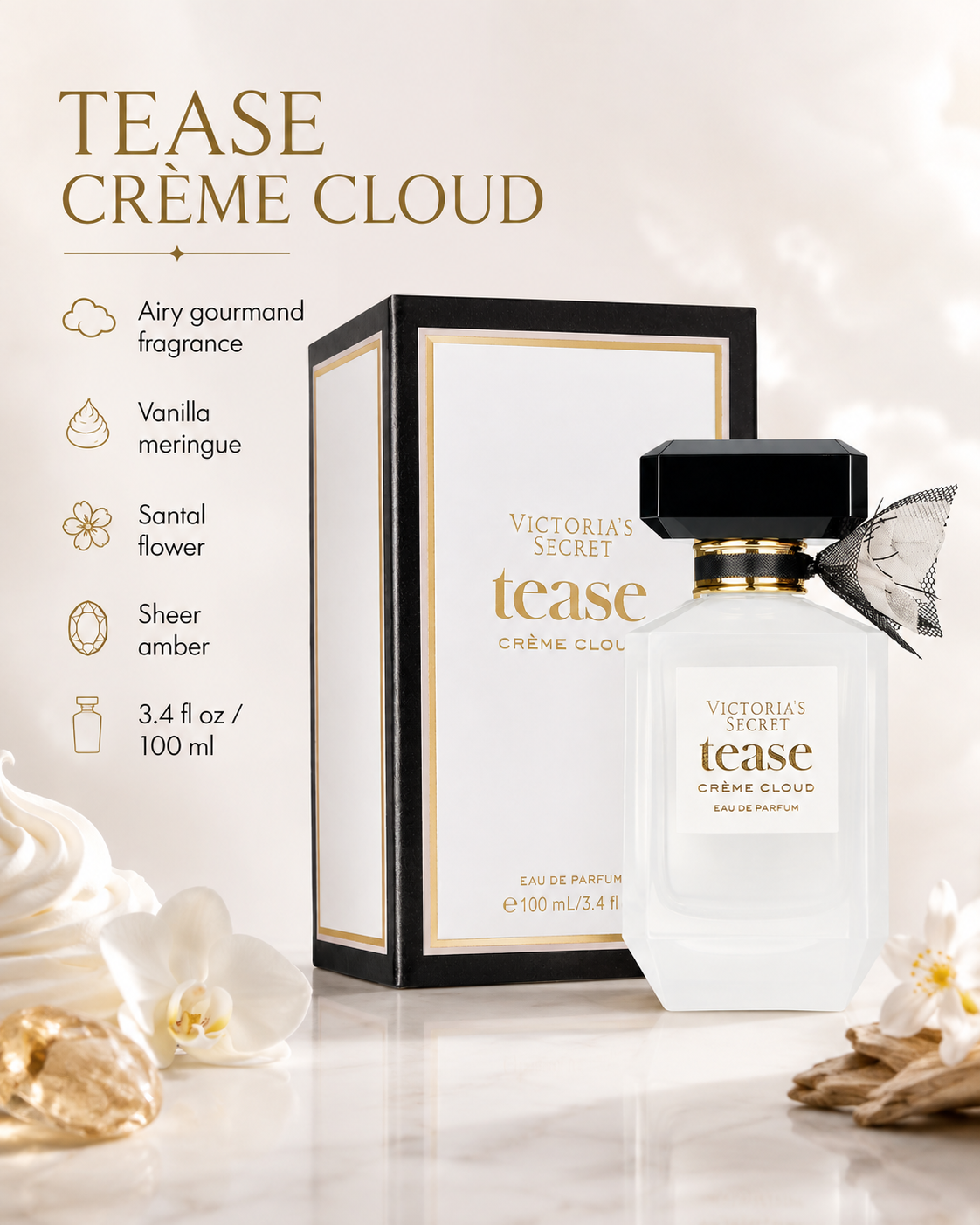 Victoria’s Secret Tease Crème Cloud Eau de Parfum, 3.4 oz
