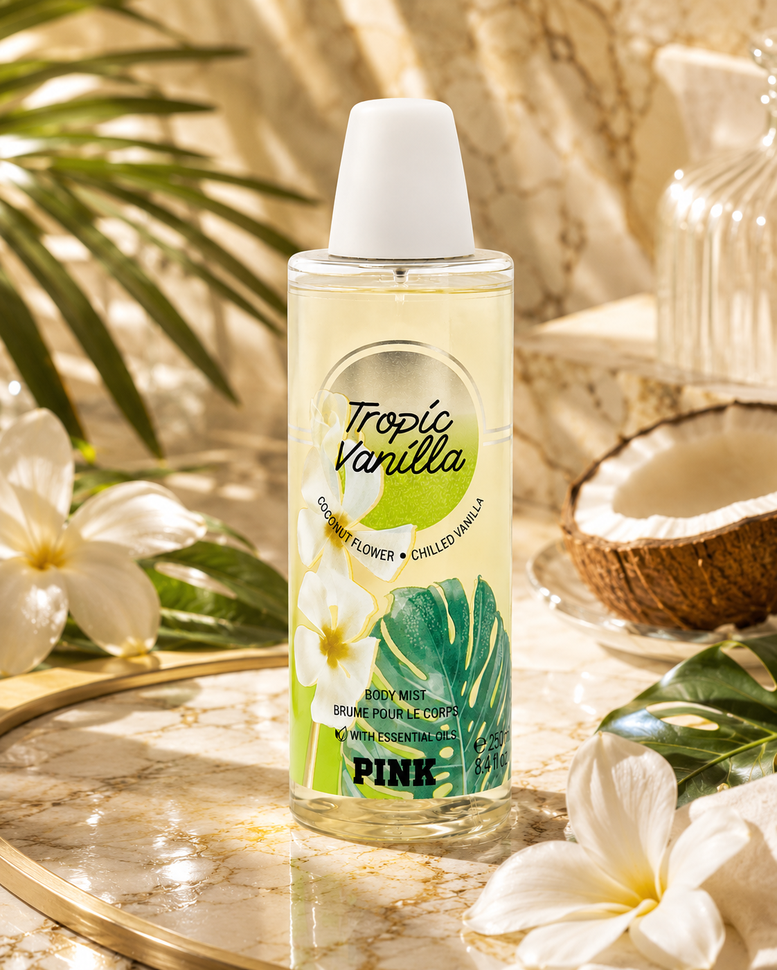 Victoria's Secret Pink Tropic Vanilla Fragrance Body Mist 8.4 fluid Ounce Spray