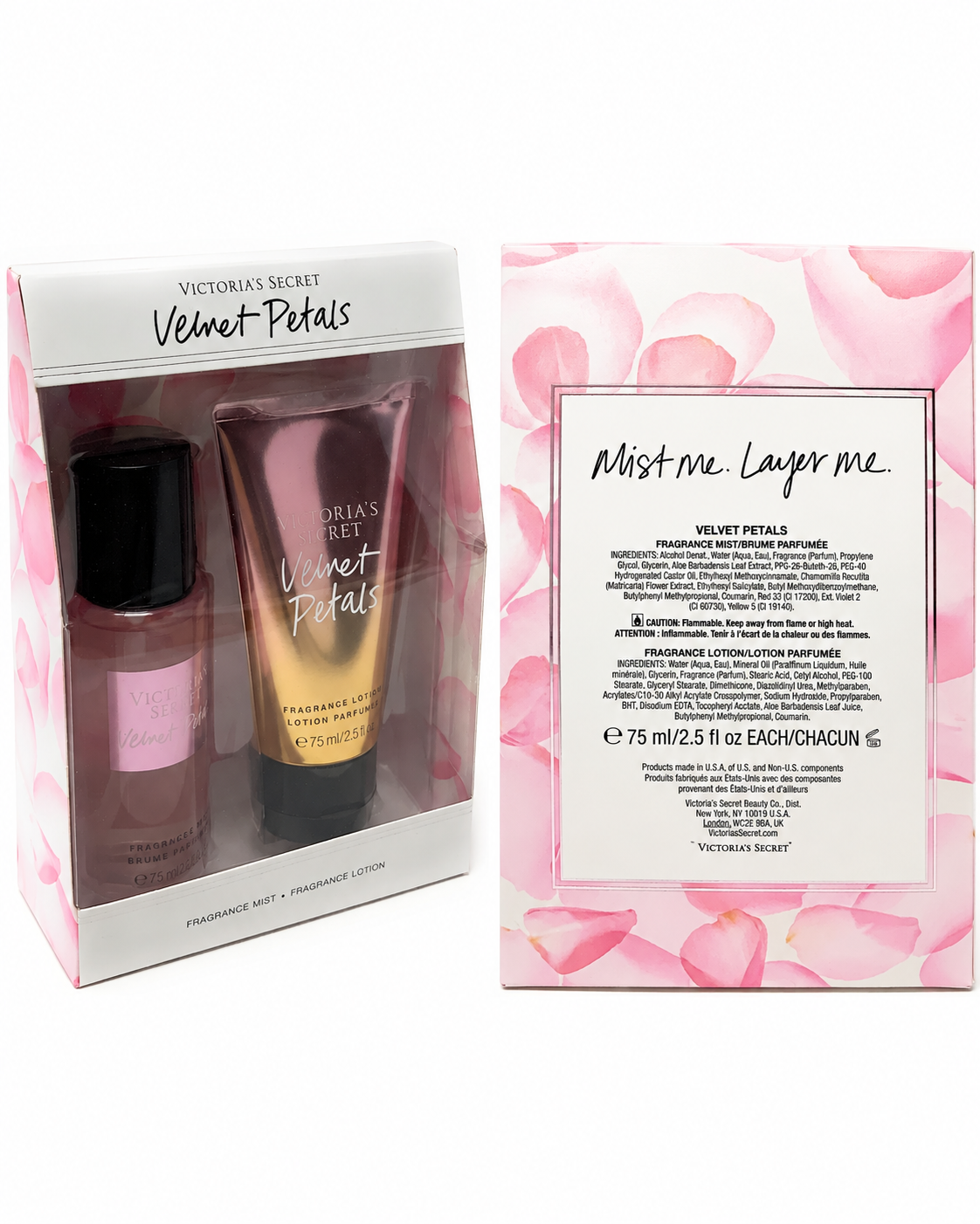 Victoria's Secret Velvet Petals Fragrance Mist & Lotion Set, 2 x 75 mL