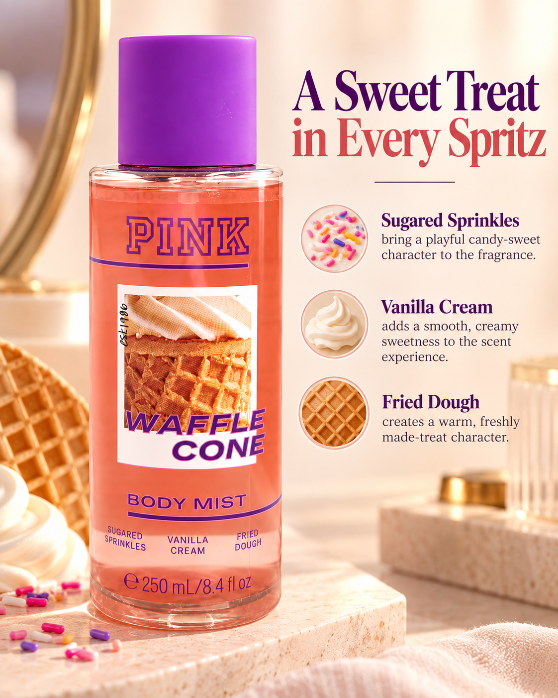 Victoria's Secret PINK Waffle Cone Body Mist 8.4 fl oz
