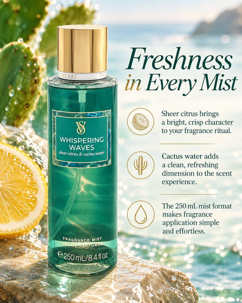 Victoria’s Secret Whispering Waves Fragrance Mist 8.4 fl oz