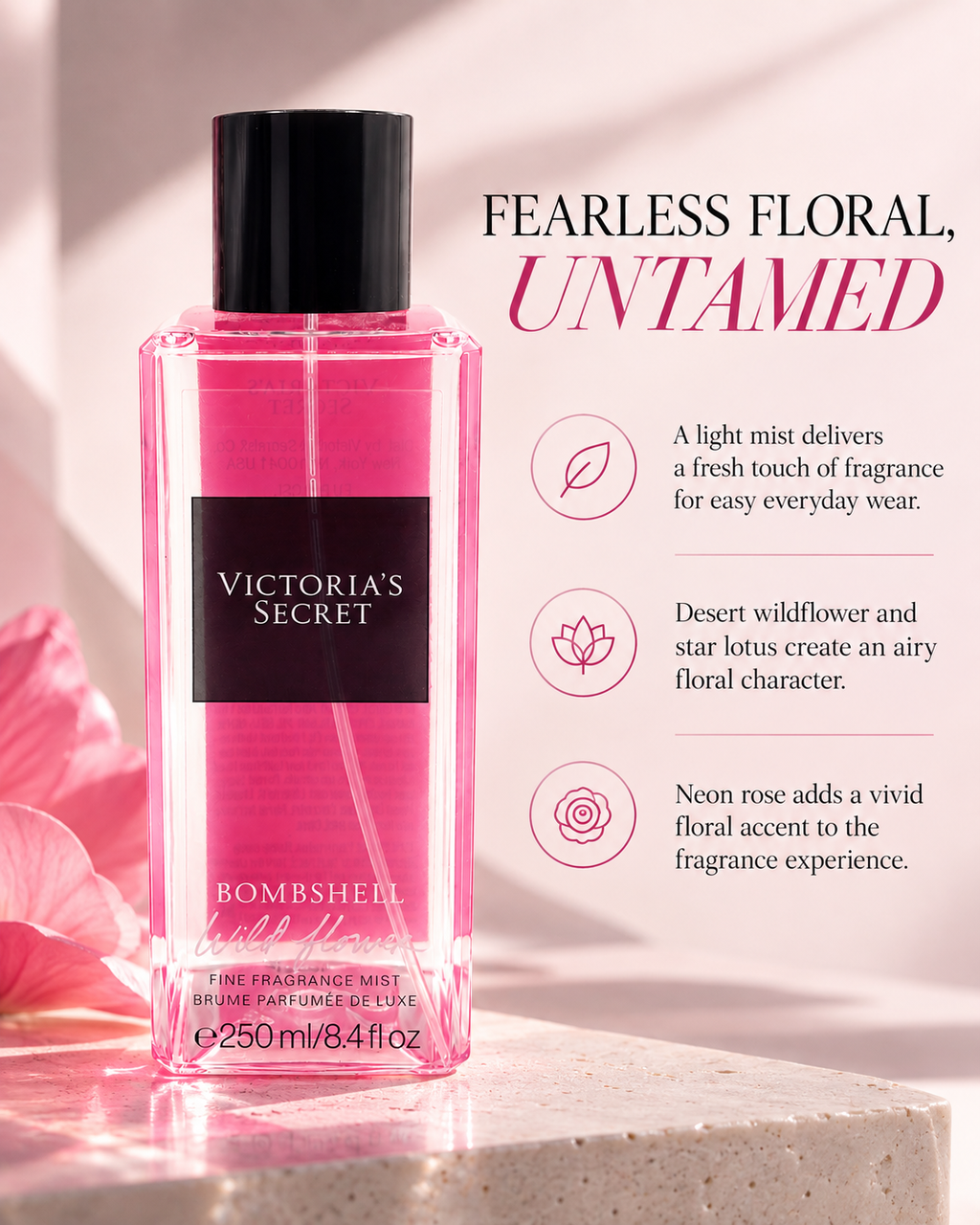 Victoria’s Secret Bombshell Wild Flower Fine Fragrance Mist, 8.4 fl oz