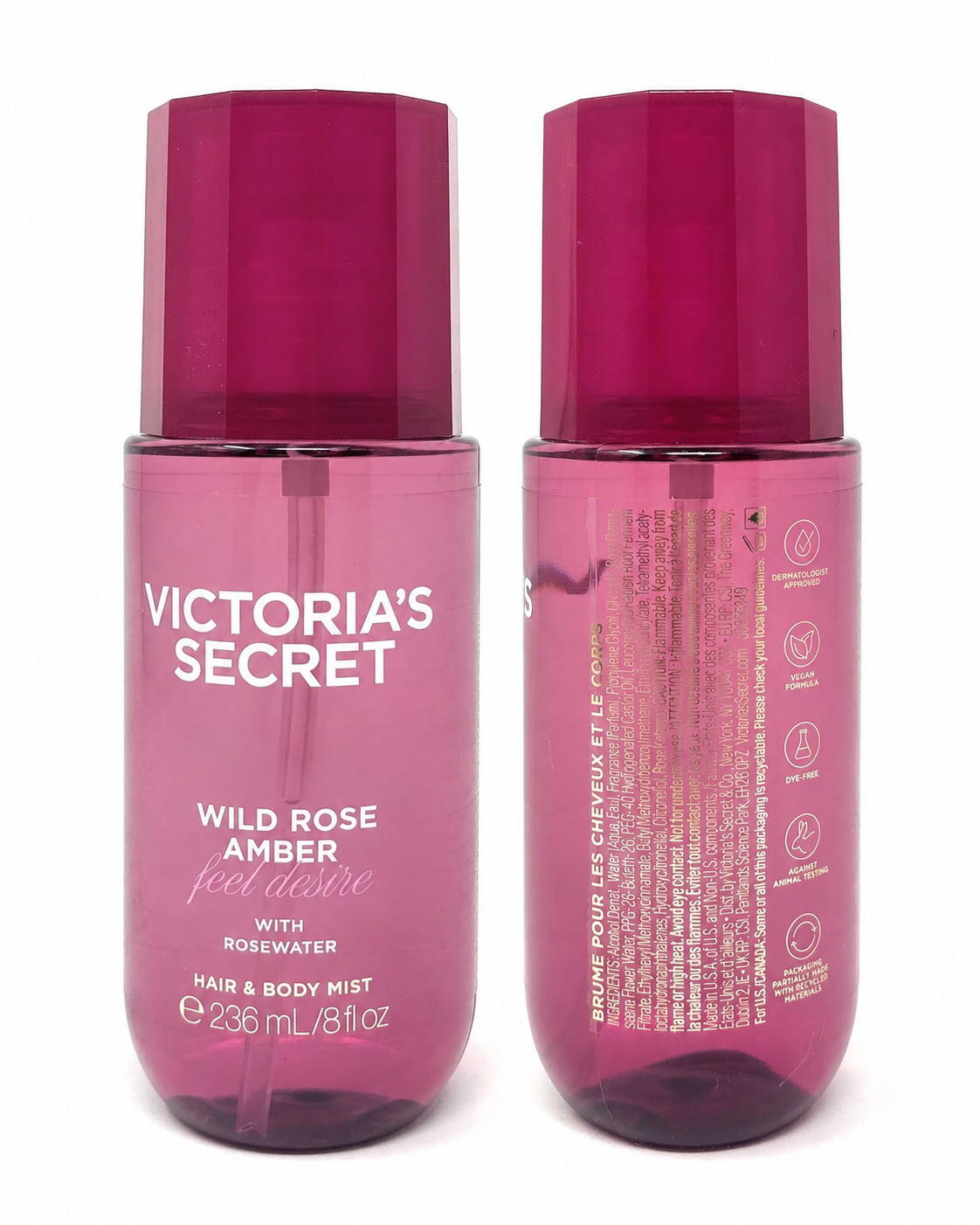 Victoria’s Secret Wild Rose Amber Hair & Body Mist with Rosewater, 8 fl oz