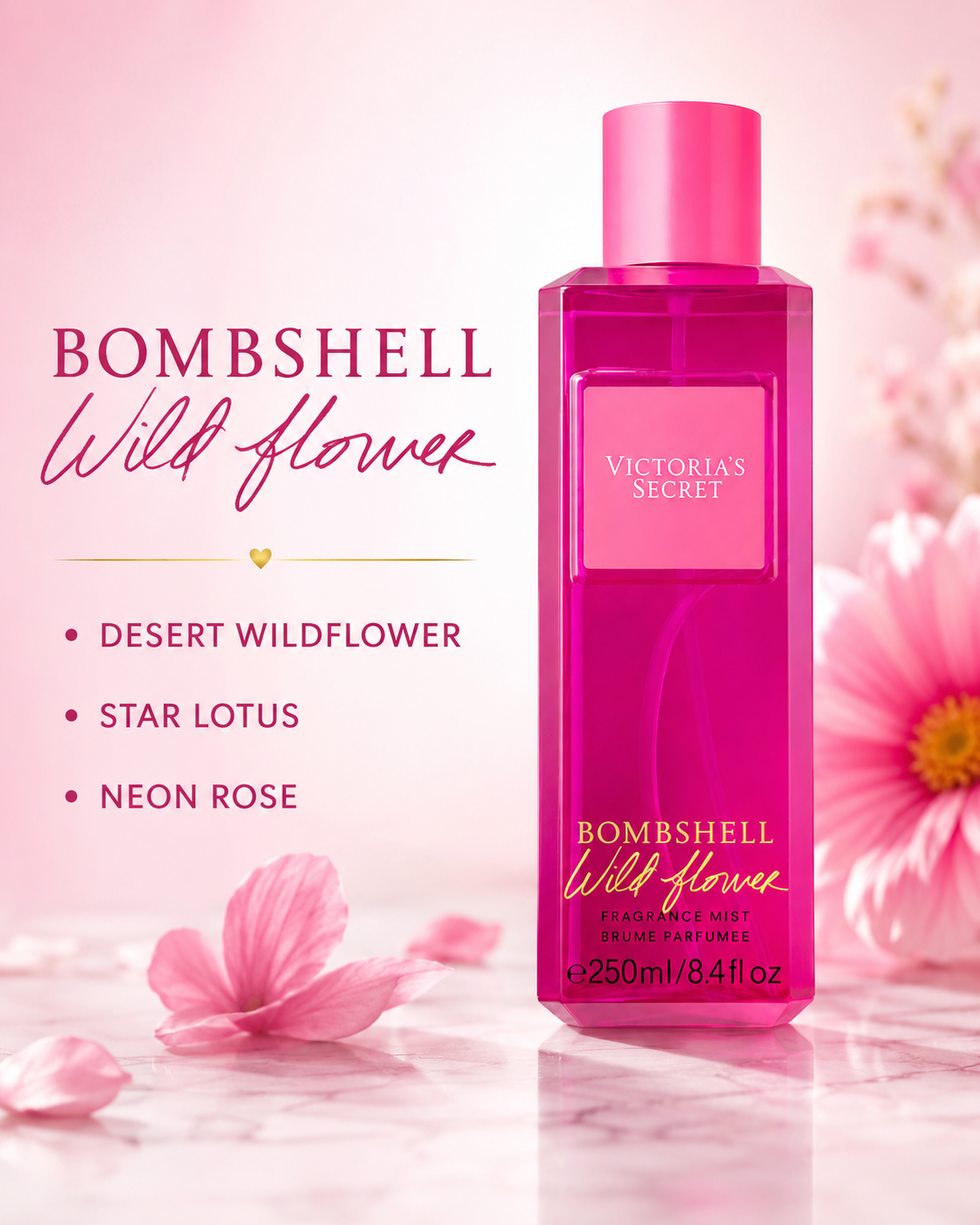 Victoria’s Secret Bombshell Wild Flower Fragrance Mist, 8.4 oz
