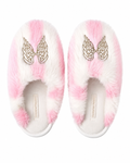 Victoria’s Secret PINK Angel Wings Faux Fur Slippers Pink & White Size S