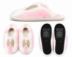 Victoria’s Secret PINK Angel Wings Faux Fur Slippers Pink & White Size S