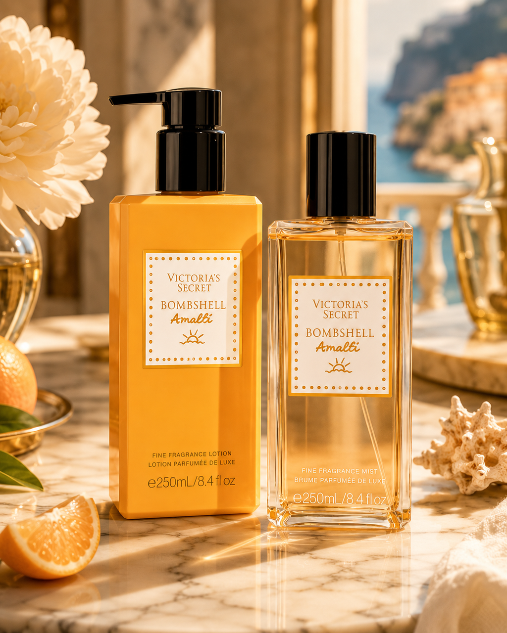 Victoria's Secret Bombshell Amalfi Fine Fragrance Mist & Lotion Set, 250 mL Each