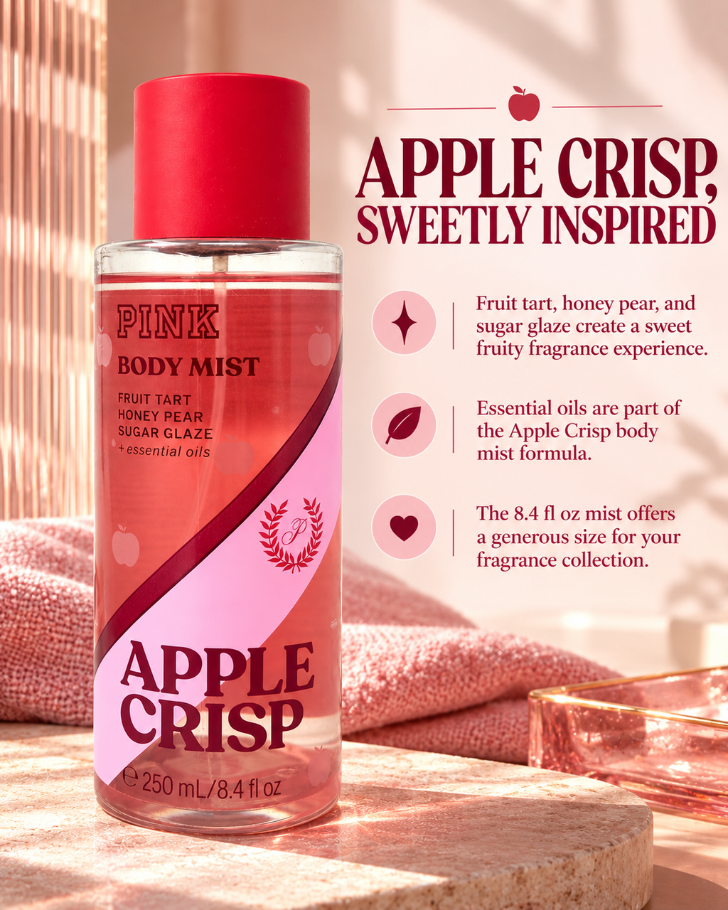 Victoria's Secret PINK Apple Crisp Body Mist, 8.4 fl oz