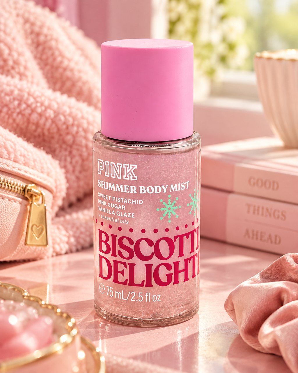 Victoria’s Secret PINK Biscotti Delight Shimmer Body Mist, Limited Edition, 2.5 fl oz