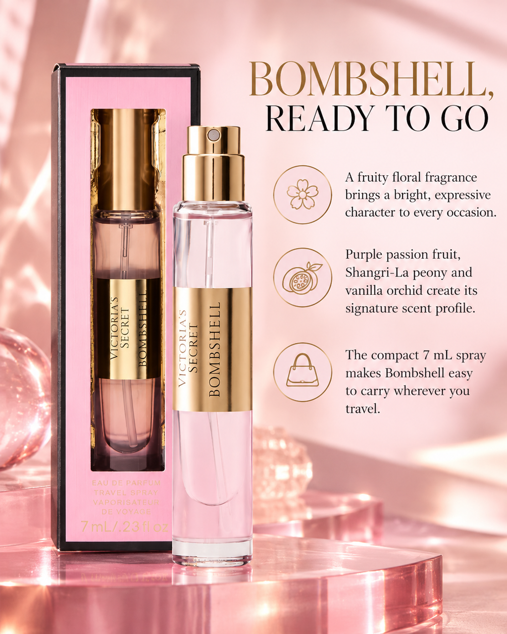 Victoria's Secret Bombshell Eau de Parfum Travel Spray, 0.23 oz