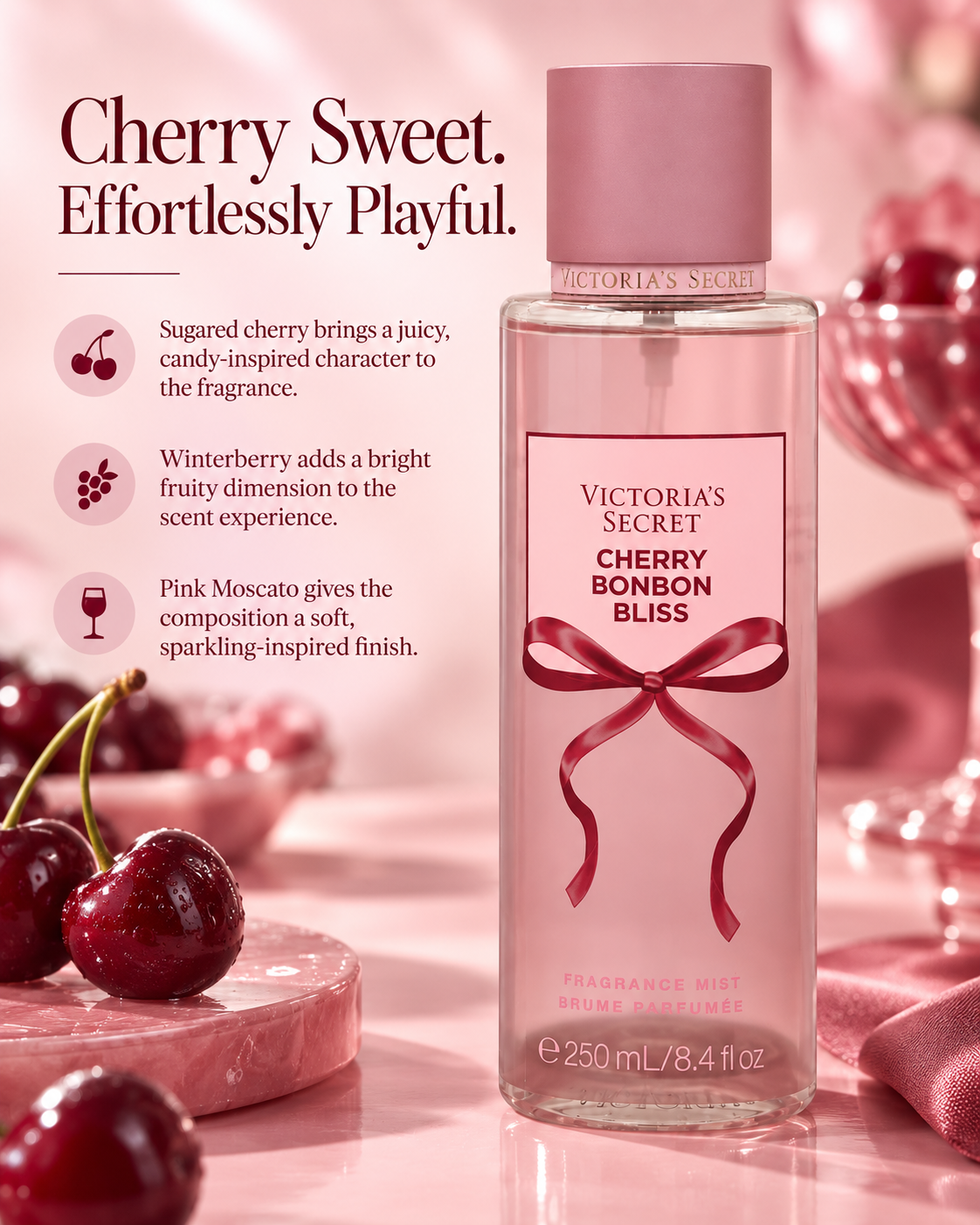 Victoria’s Secret Cherry Bonbon Bliss Fragrance Mist 8.4 fl oz
