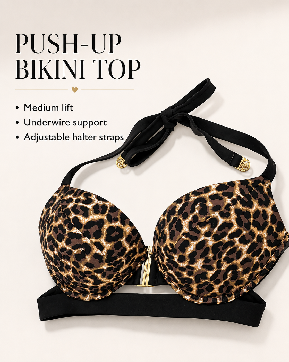 Victoria’s Secret Swim Archives Banded Push-Up Bikini Top, True Cat, 32B
