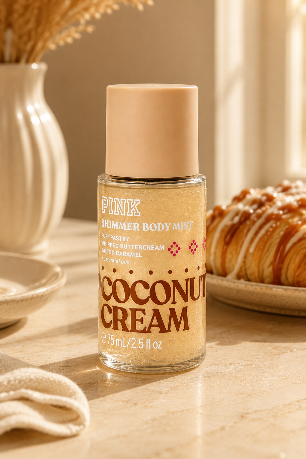 Victoria’s Secret PINK Coconut Cream Shimmer Body Mist – Limited Edition, 2.5 fl oz