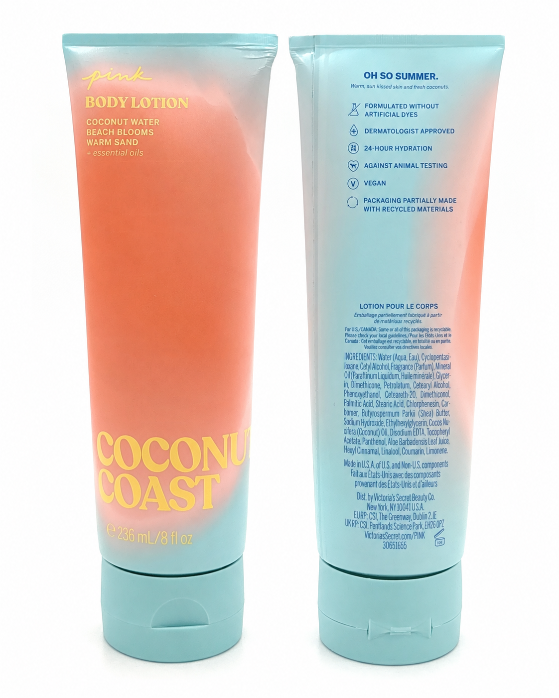 Victoria’s Secret PINK Coconut Coast Body Lotion with Essential Oils, 8 fl oz