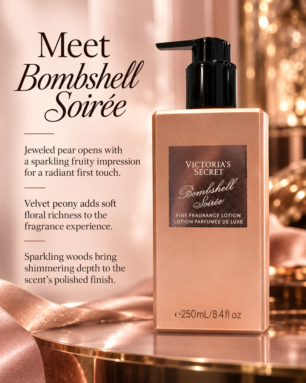 Victoria’s Secret Bombshell Soirée Fine Fragrance Lotion, 8.4 fl oz