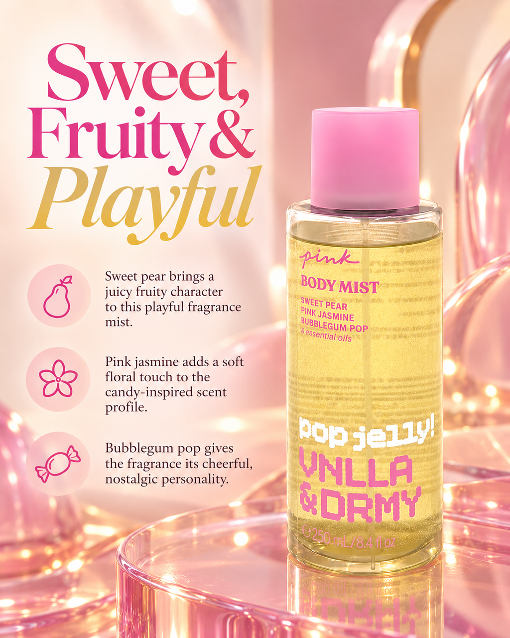 PINK Pop Jelly Vanilla & Dreamy Body Mist 8.4 fl oz