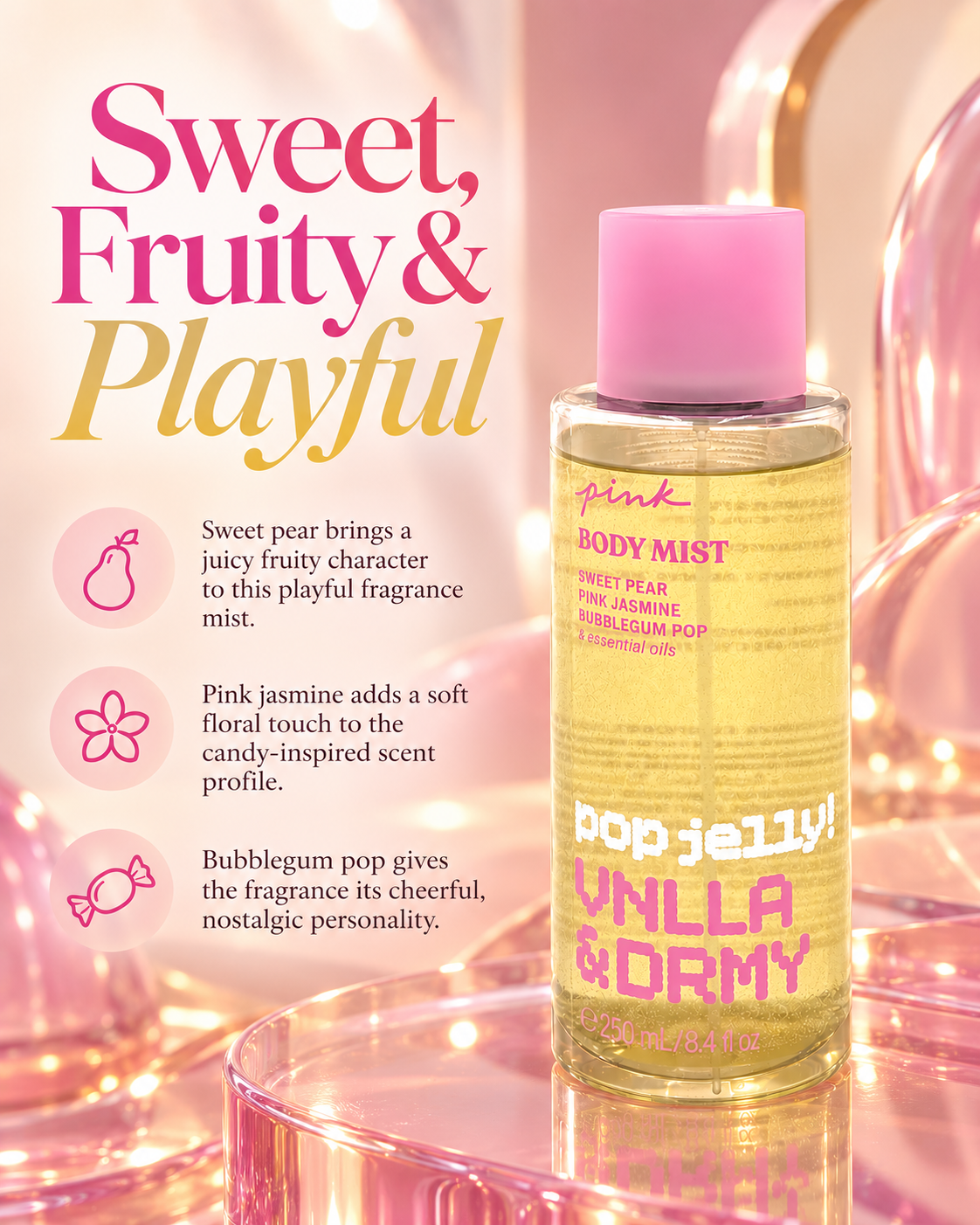 PINK Pop Jelly Vanilla & Dreamy Body Mist 8.4 fl oz