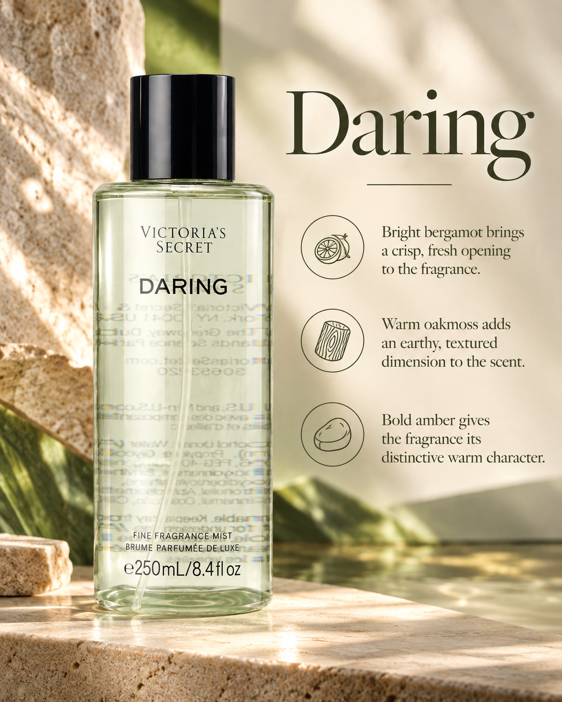 Victoria’s Secret Daring Fine Fragrance Mist – Amber Woody, 8.4 fl oz