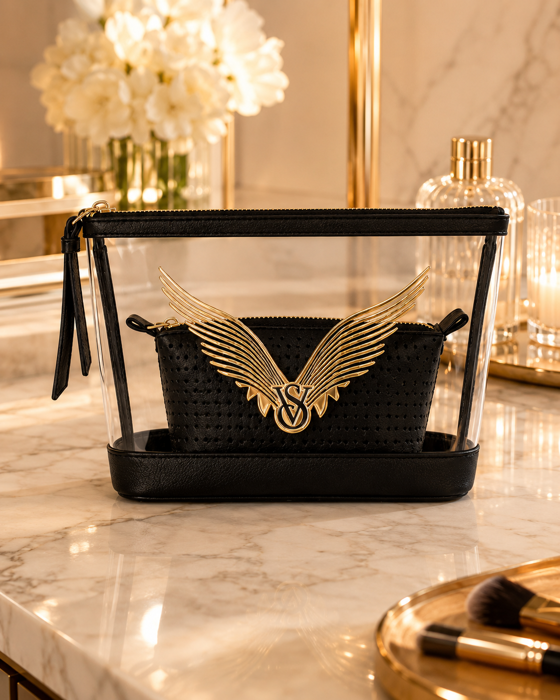 Victoria’s Secret Fashion Show 2025 2-Piece Cosmetic Bag Set, Clear & Black