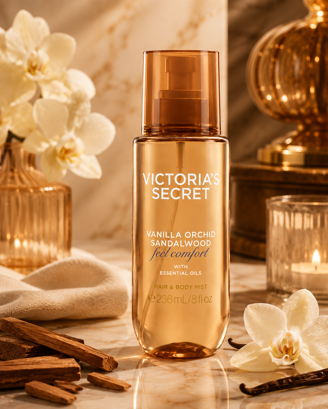 Victoria's Secret Vanilla Orchid Sandalwood Hair & Body Mist, 236 mL / 8 fl oz