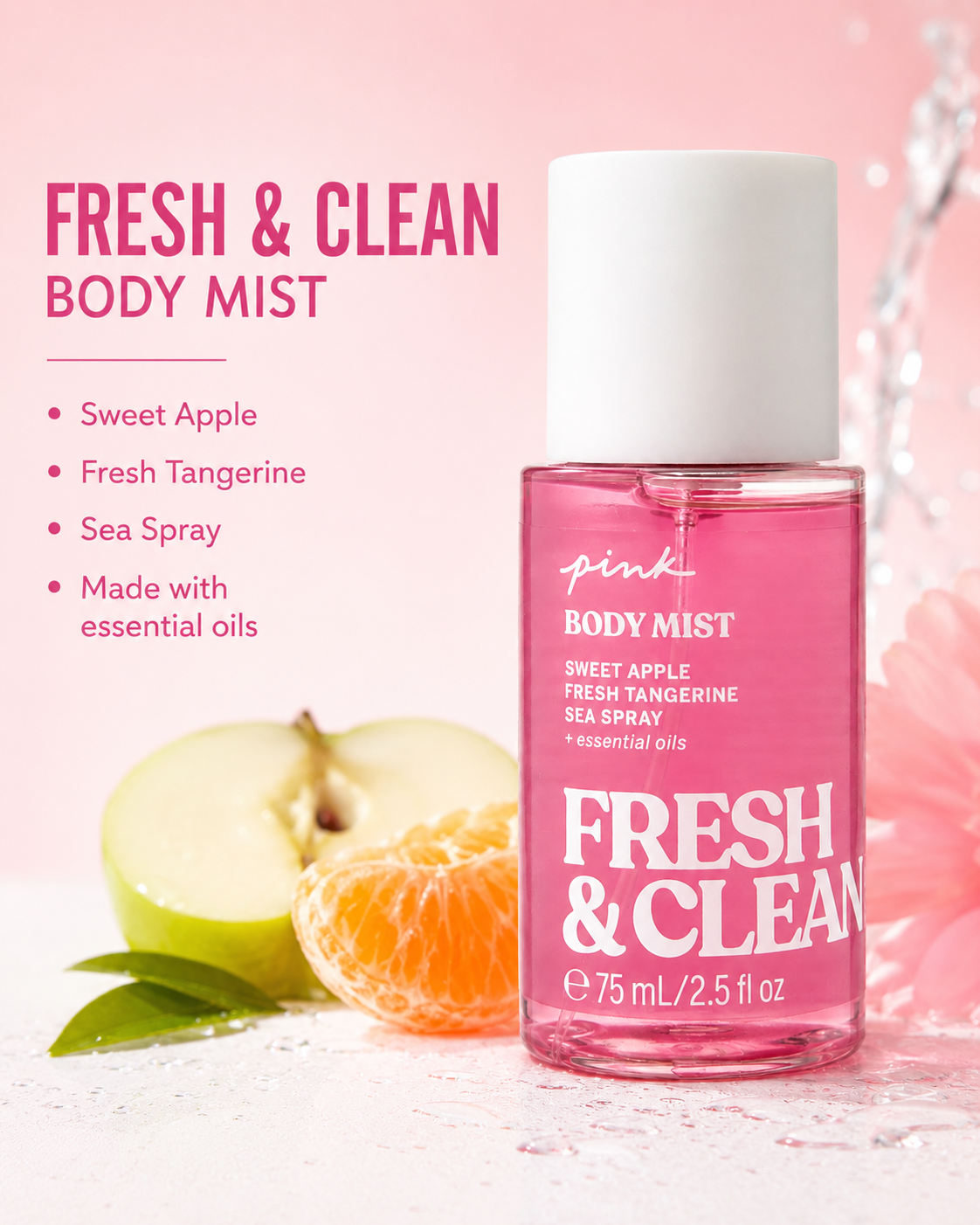 Victoria’s Secret PINK Fresh & Clean Body Mist, 2.5 fl oz