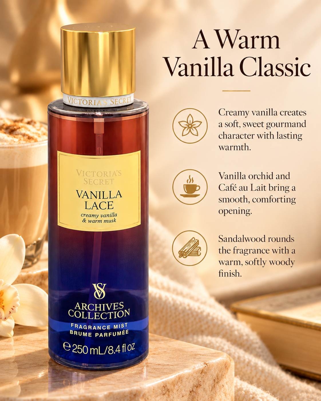 Victoria’s Secret Vanilla Lace Fragrance Mist Archives Collection 8.4 fl oz