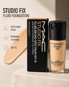 MAC Studio Fix Fluid SPF 15 24HR Matte Foundation NC17 30ml