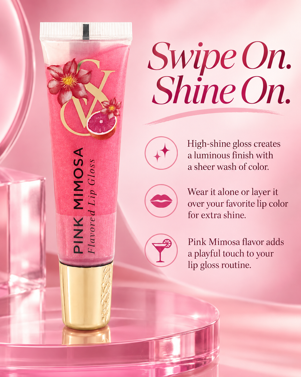 Victoria’s Secret Pink Mimosa Flavored Lip Gloss, 0.46 oz