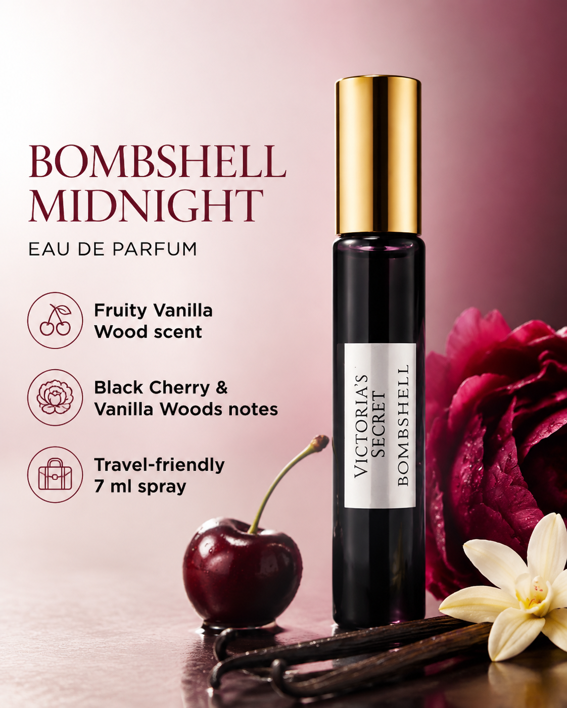 Victoria’s Secret Bombshell Midnight Eau de Parfum Travel Spray 7 ml
