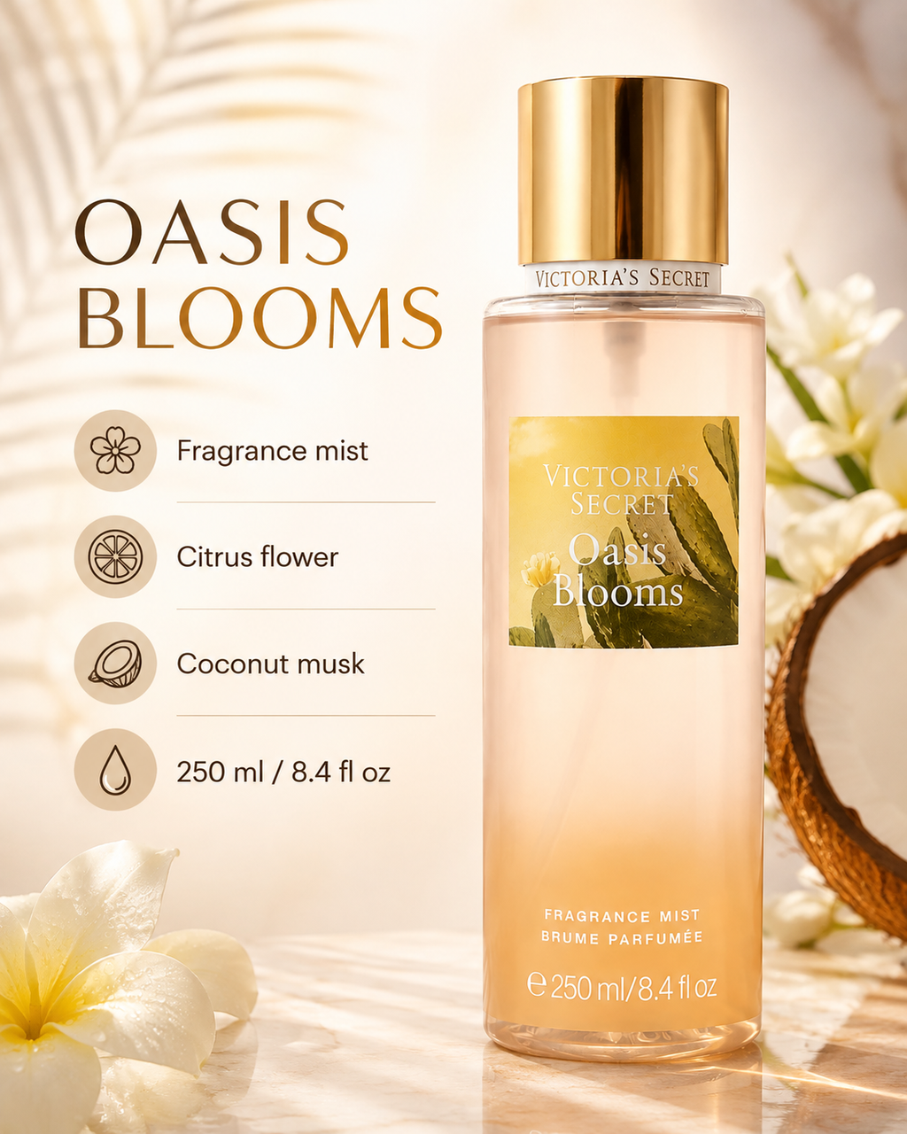 Victoria's Secret Oasis Blooms Fragrance Mist, 8.4 fl oz