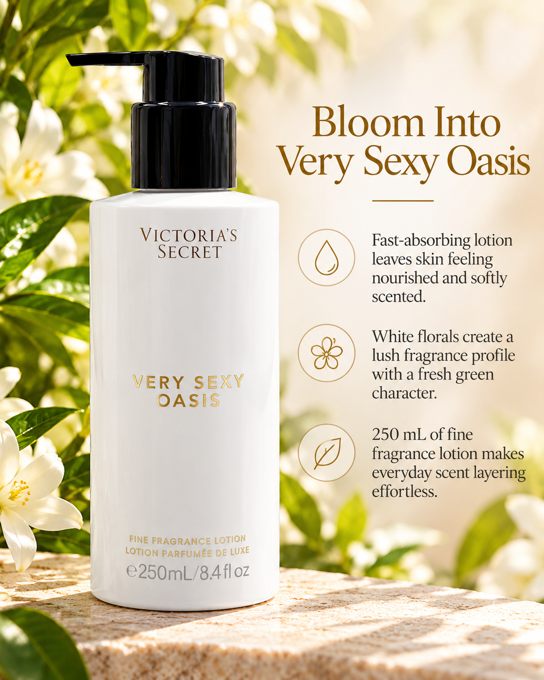 Victoria’s Secret Very Sexy Oasis Fine Fragrance Body Lotion, 8.4 fl oz
