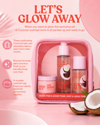 PINK Let’s Glow Away Shimmer Travel Set, Coconut, 3-Piece Body Care Gift Set