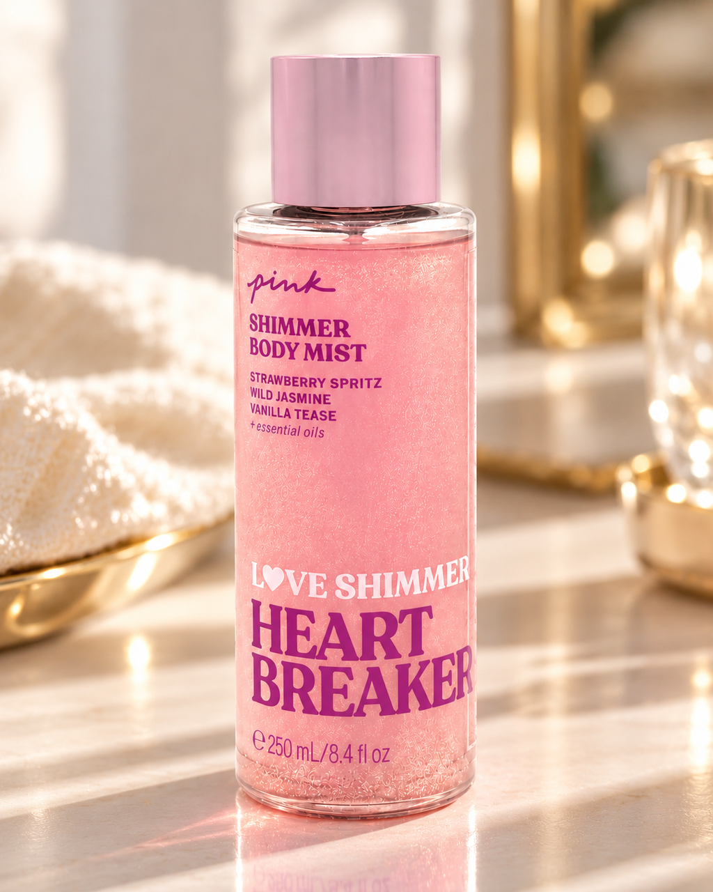 Victoria’s Secret PINK Love Shimmer Heart Breaker Body Mist, 8.4 fl oz