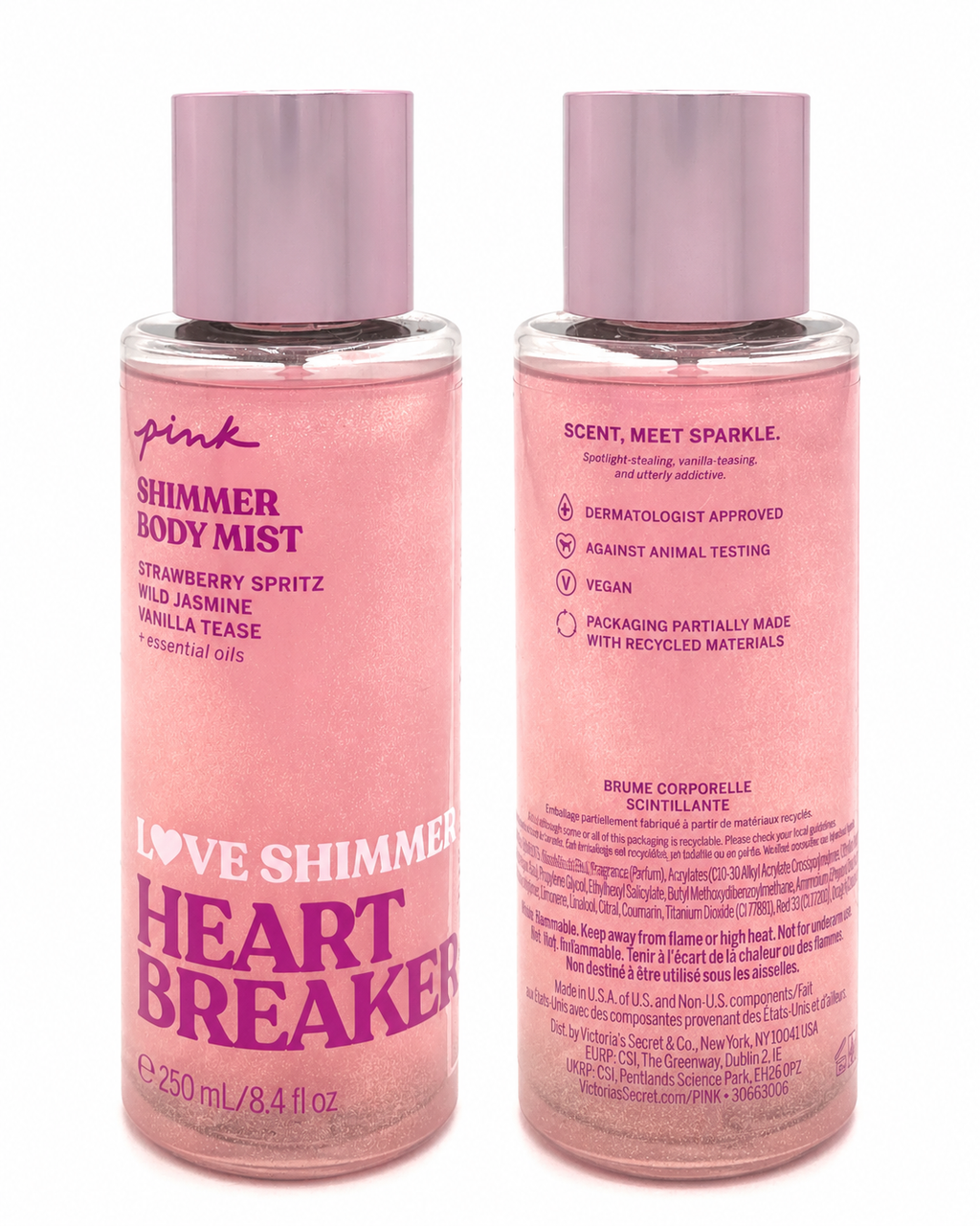 Victoria’s Secret PINK Love Shimmer Heart Breaker Body Mist, 8.4 fl oz