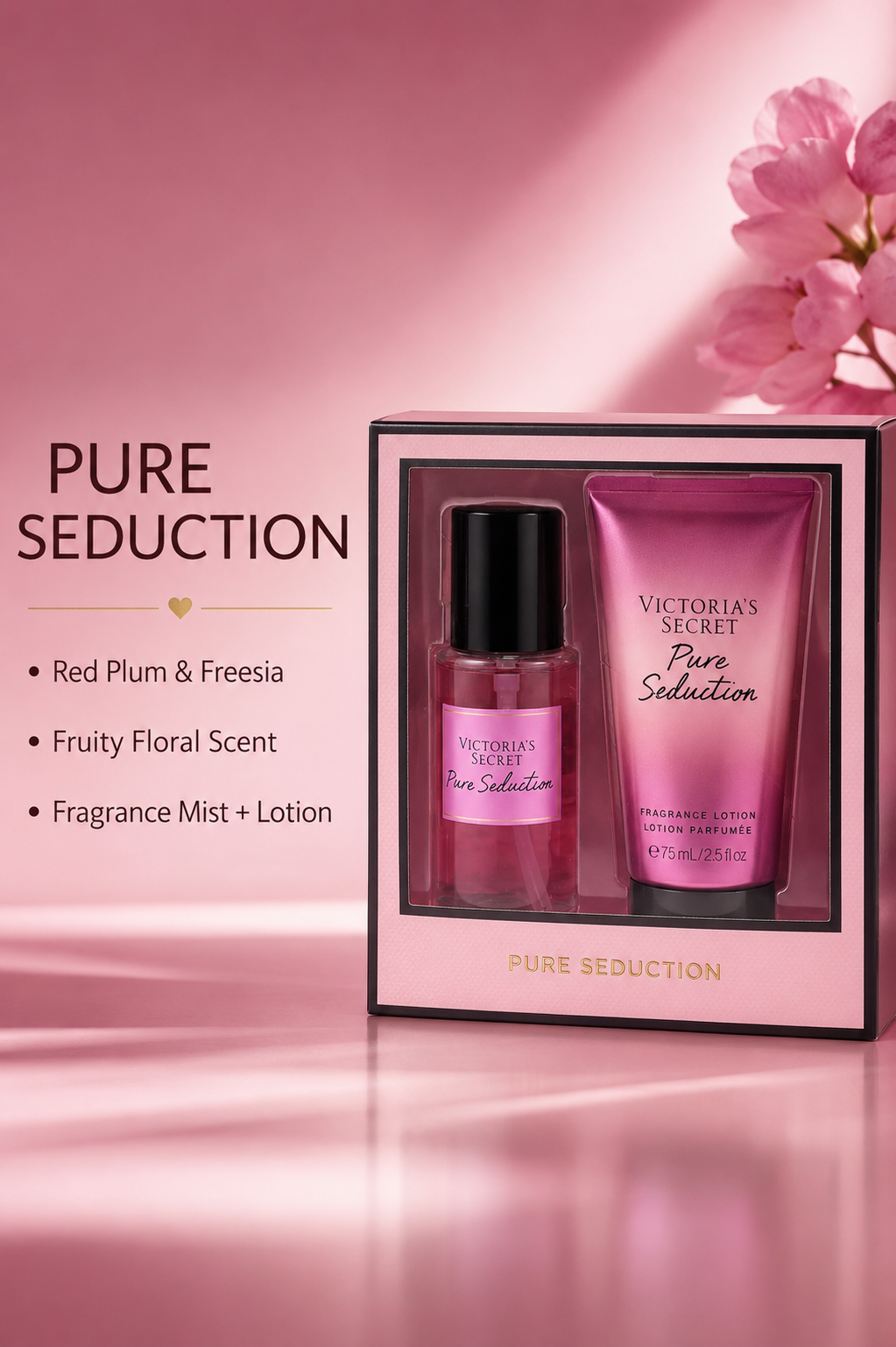 Victoria’s Secret Pure Seduction Fragrance Mist & Lotion Set 2.5 oz