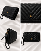 Victoria’s Secret V-Quilt Phone Wristlet, Black