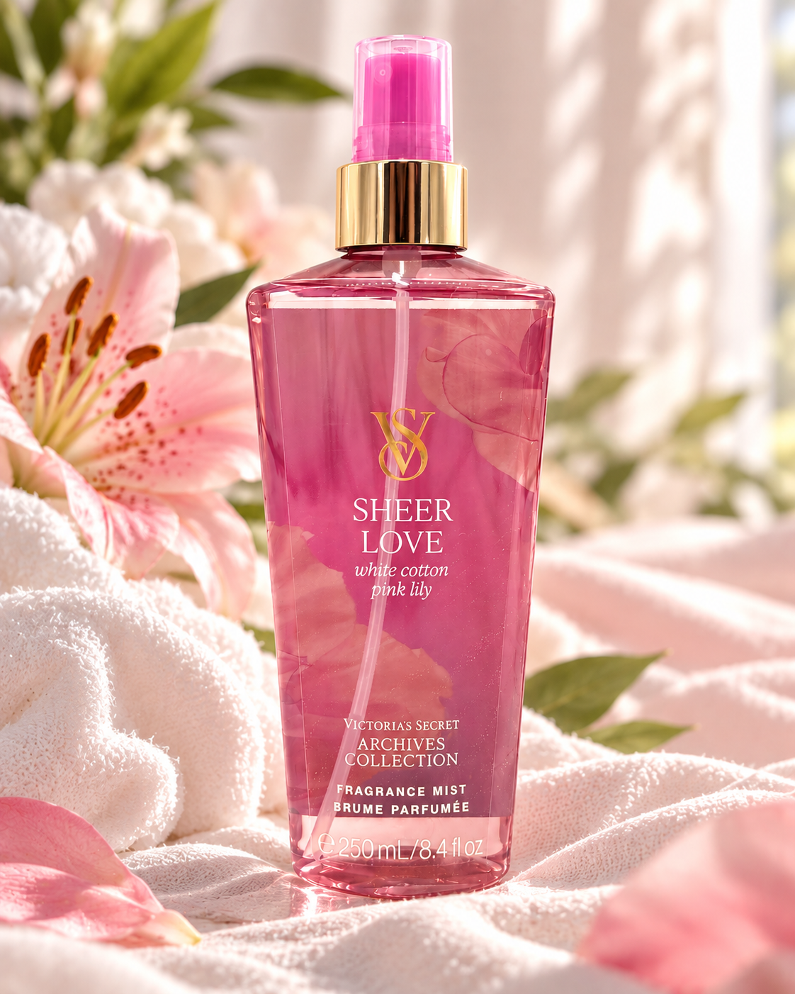 Victoria’s Secret Sheer Love Fragrance Mist – White Cotton & Pink Lily, 8.4 fl oz