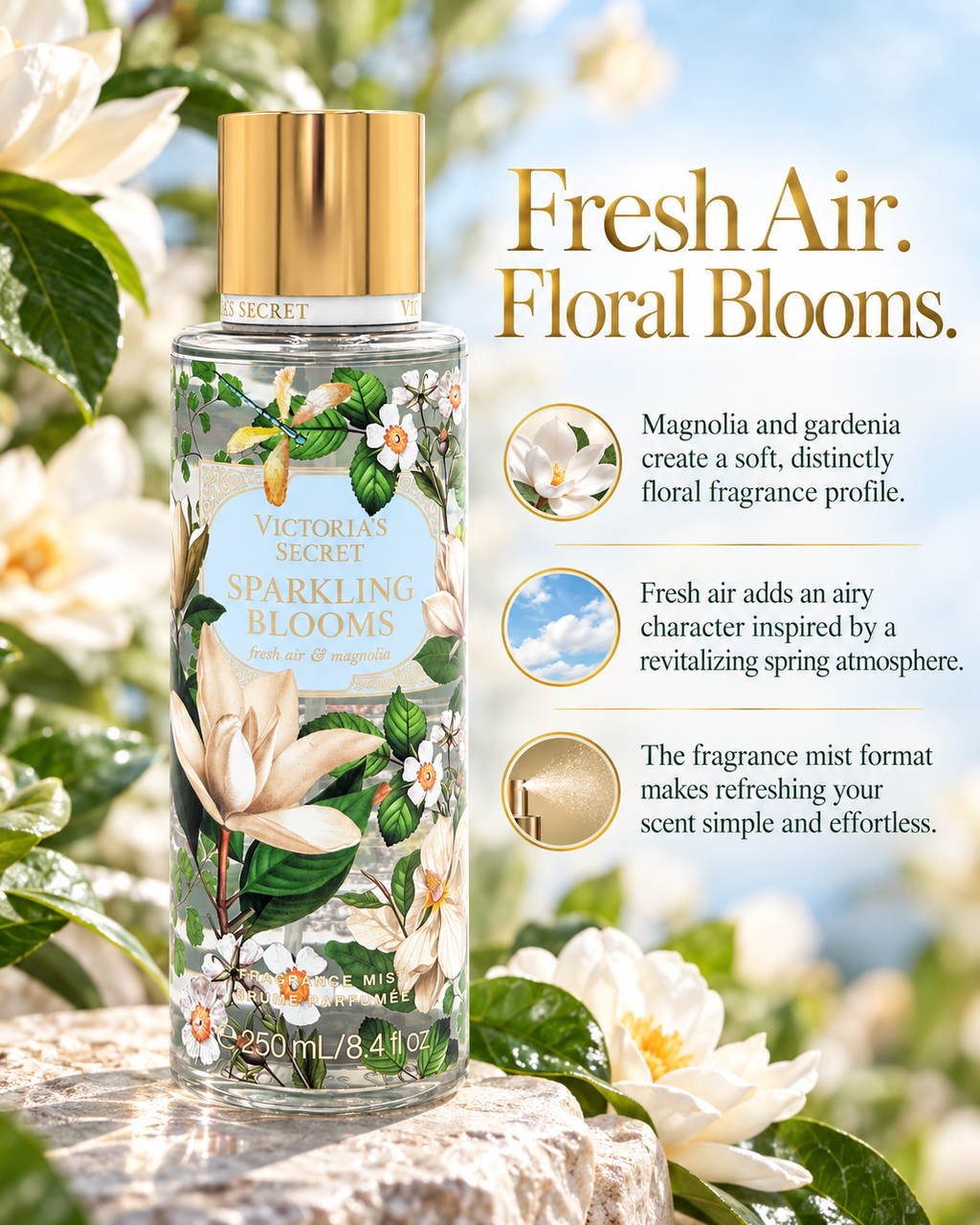 Victoria's Secret Sparkling Blooms Fragrance Mist, 8.4 fl oz