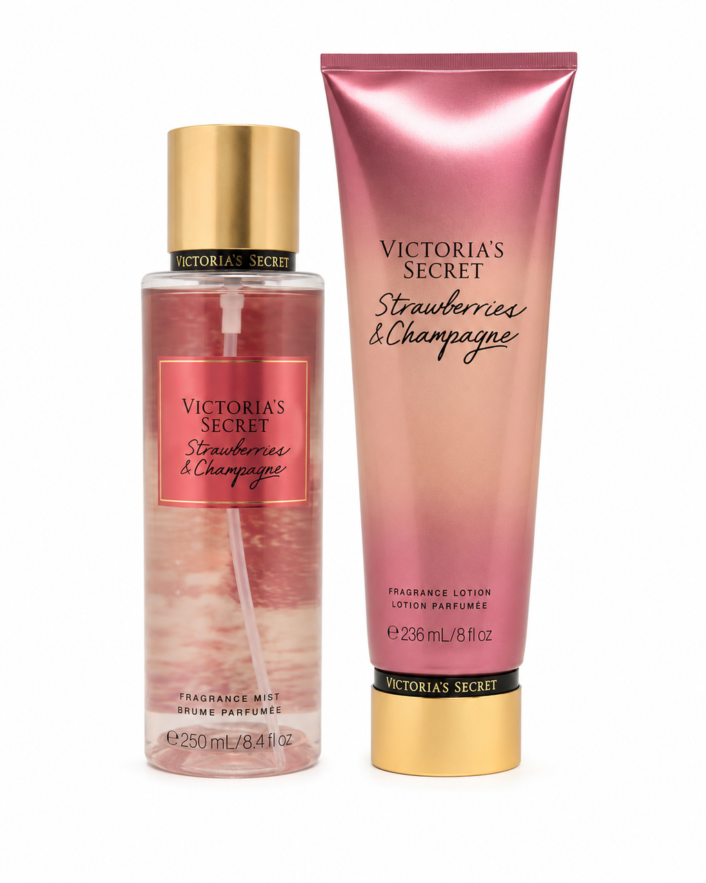 Victoria’s Secret Strawberries & Champagne Fragrance Mist & Lotion Set, 8.4 oz + 8 oz