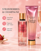 Victoria’s Secret Strawberries & Champagne Fragrance Mist & Lotion Set, 8.4 oz + 8 oz