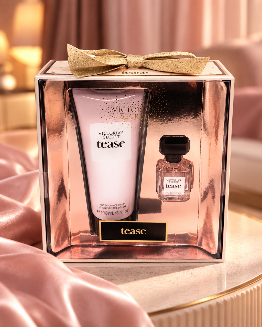 Victoria’s Secret Tease Mini Eau de Parfum & Fine Fragrance Lotion Gift Set, 0.25 oz + 3.4 oz