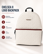 Tommy Hilfiger Women's Chelsea II Logo Backpack, White