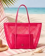 Victoria’s Secret Hot Pink Mesh Tote and Pouch Set
