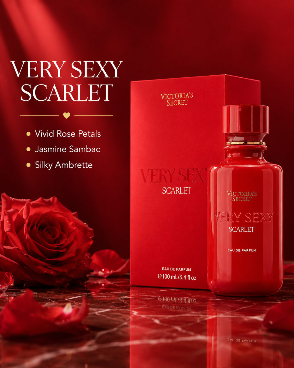 Victoria’s Secret Very Sexy Scarlet Eau de Parfum, 3.4 oz