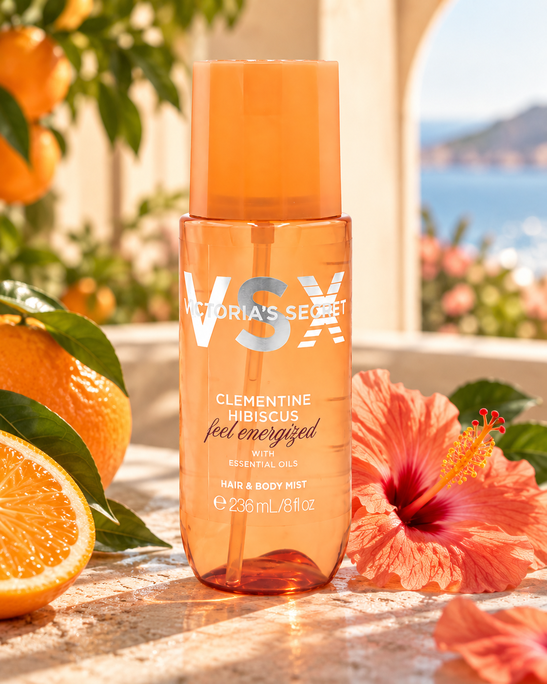 Victoria’s Secret Clementine Hibiscus Feel Energized Hair & Body Mist, 8 fl oz