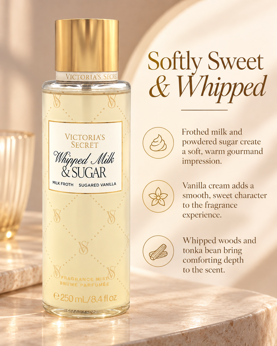Victoria’s Secret Whipped Milk & Sugar Fragrance Mist, 8.4 fl oz