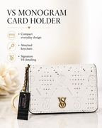 Victoria’s Secret VS Monogram Card Holder Keychain Wallet, White