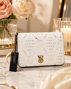 Victoria’s Secret VS Monogram Card Holder Keychain Wallet, White