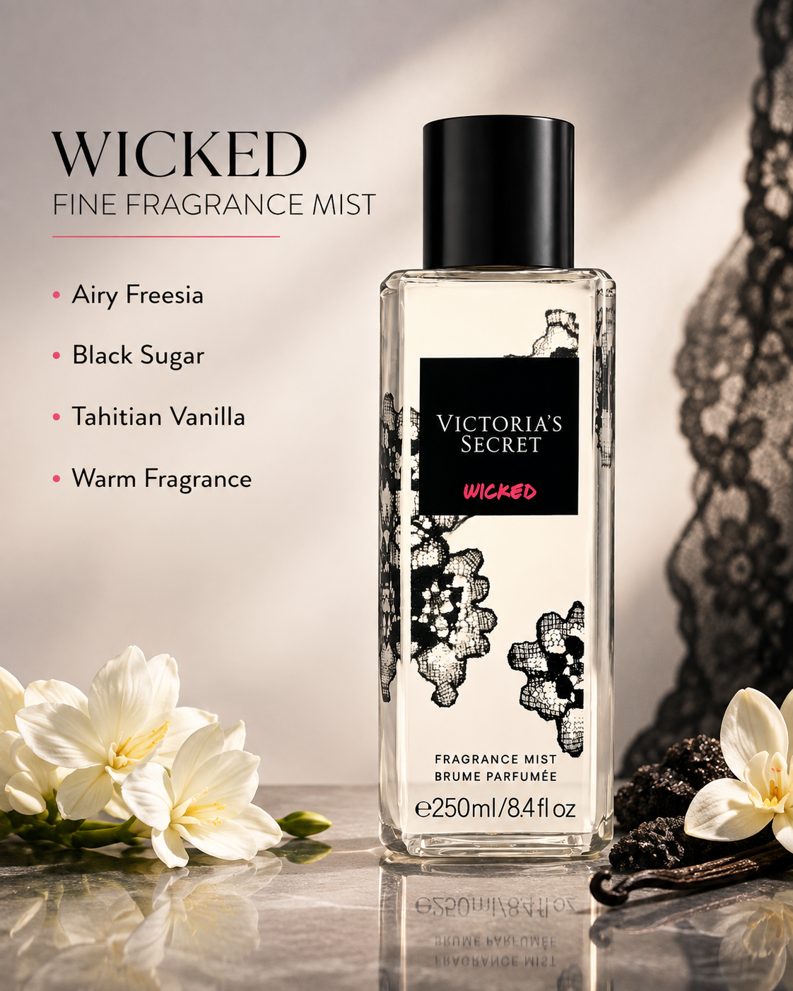 Victoria's Secret Wicked Fine Fragrance Mist, 250 mL / 8.4 fl oz
