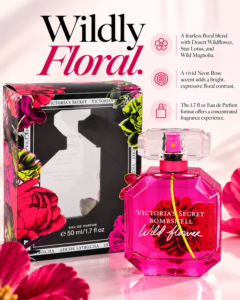 Victoria's Secret Bombshell Wild Flower Eau de Parfum 1.7 oz